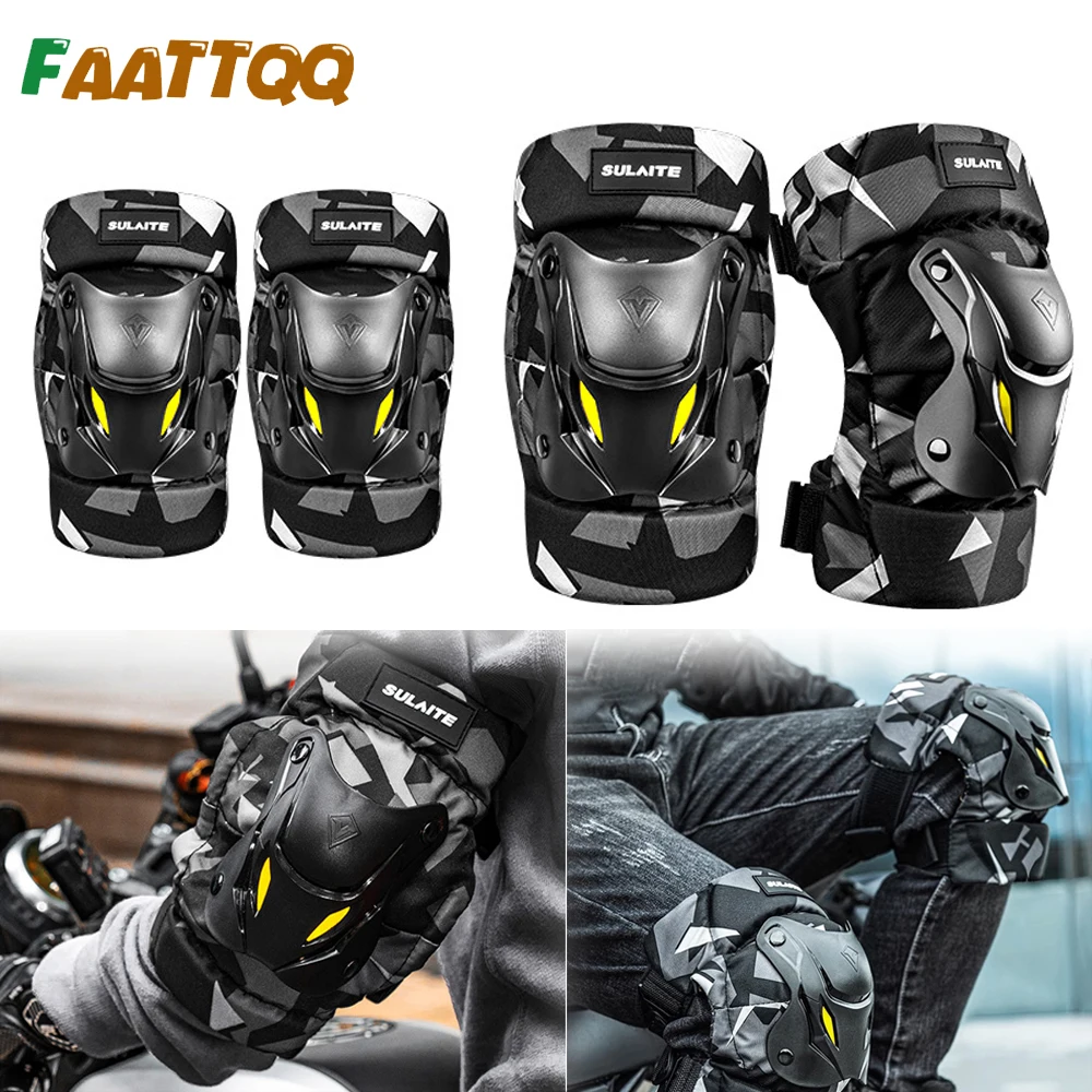 Mountain Biking Elbow Pads - FAATTQQ ชุดป้องกันเข่าและข้อศอกสำหรับมอเตอร์ไซค์ไฟฟ้า 1 คู่ แผ่นรองป้องกันสำหรับรถวิบาก สำหรับการแข่งขันมอเตอร์ครอสและจักรยานเสือภูเขา