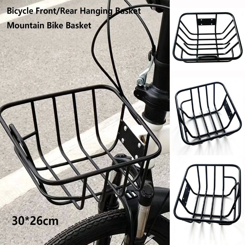 Mountain Biking Rucksack - ตะกร้าหลังจักรยานติดตั้งง่าย ตะกร้าจักรยานเสือภูเขาแบบปรับได้ ทนทาน สีดำ สำหรับเก็บสัมภาระ