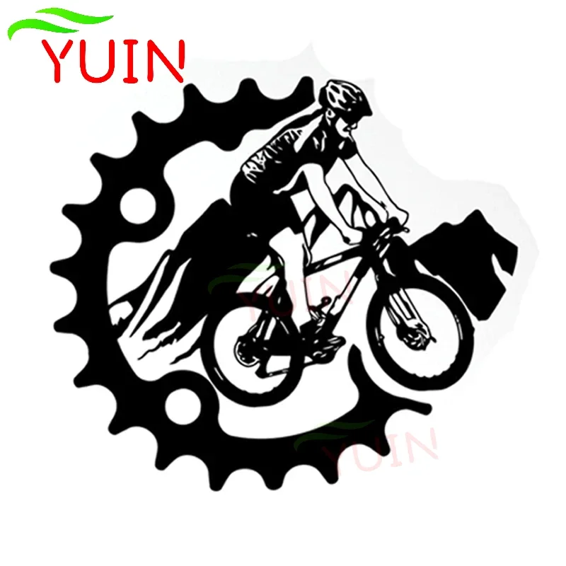 Mountain Biking Extreme - YUIN จักรยานเสือภูเขาสปอร์ตเอ็กซ์ตรีมสติ๊กเกอร์ติดรถยนต์แฟชั่นตกแต่งพีวีซีกันน้ำกันแดดสติ๊กเกอร์สีดำ/สีขาว/สีแดง/เลเซอร์/สีเงิน