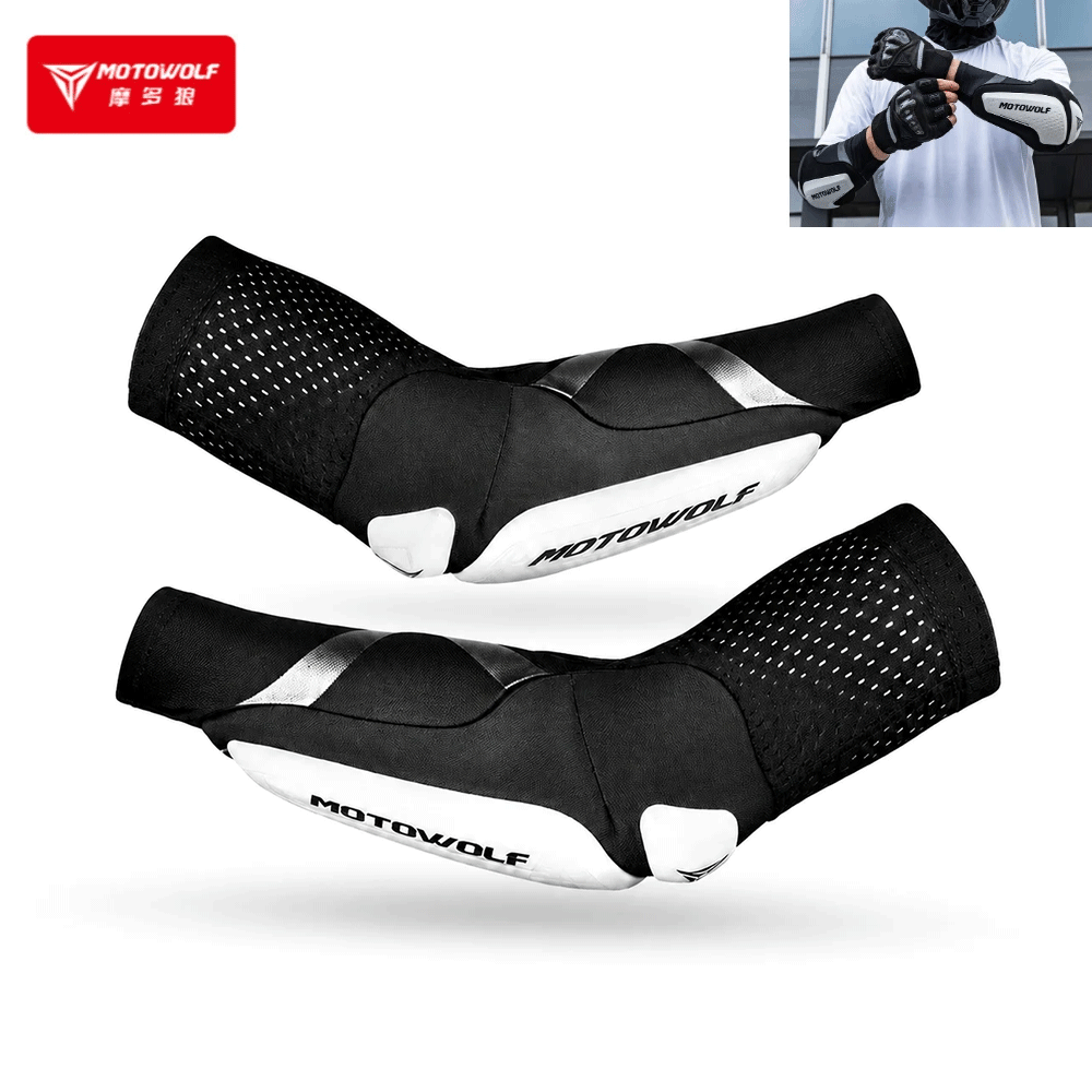 Mountain Biking Elbow Pads - แผ่นรองข้อศอกสำหรับมอเตอร์ไซค์ แผ่นป้องกันข้อศอกสำหรับจักรยานเสือภูเขา ปลอกแขนระบายอากาศได้ ได้รับมาตรฐาน CE สำหรับมอเตอร์ไซค์วิบาก