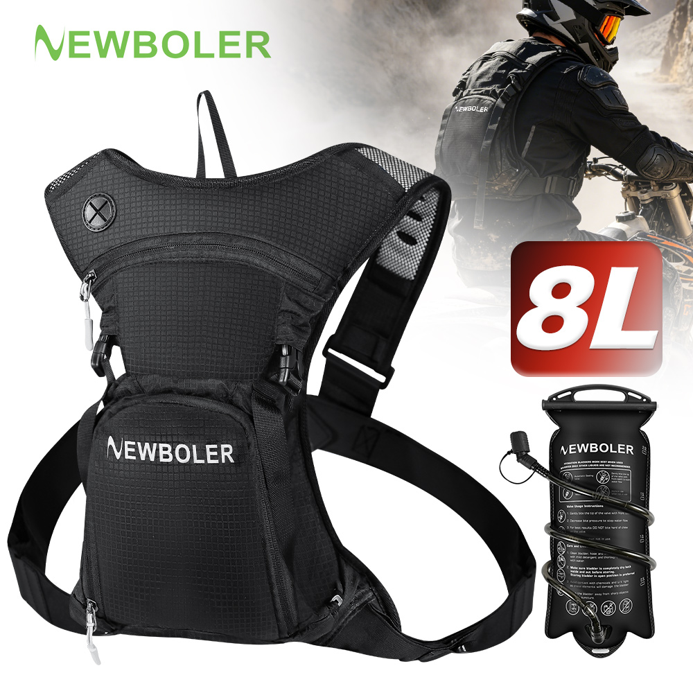 Mountain Biking Rucksack - NEWBOLER 8L กระเป๋าใส่น้ำสำหรับขี่มอเตอร์ไซค์ MTB ออฟโรด โมโตครอส