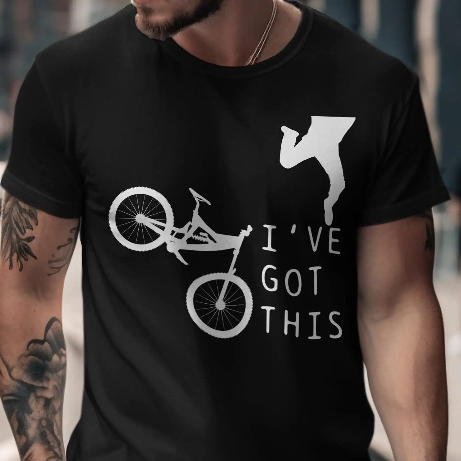 Mountain Biking Extreme - เสื้อยืด'ฉันทำได้' สำหรับนักปั่นจักรยานเสือภูเขาสุดมันส์ สำหรับคนรักจักรยาน สไตล์วินเทจ ลุคสตรีทแวร์ ระบายอากาศได้ดี