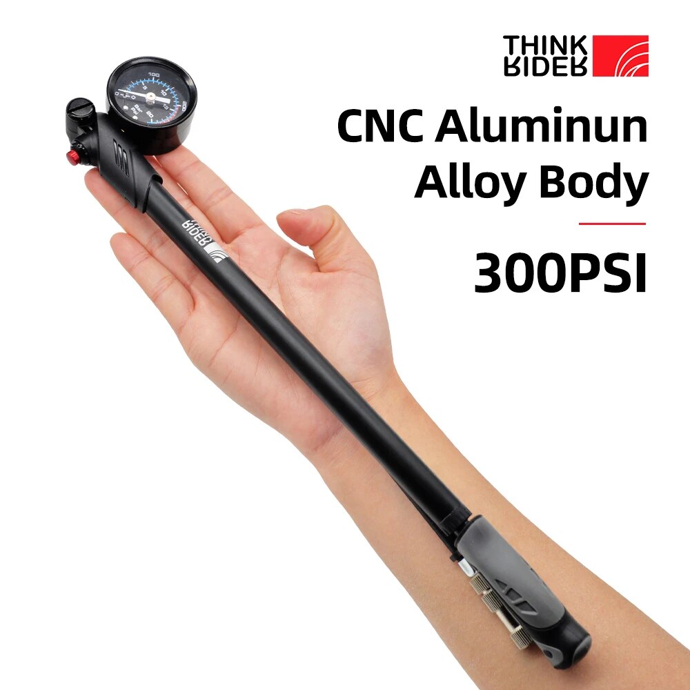 Mtb Fork Air - ThinkRider แบบพกพาแรงดันสูง 300psi จักรยานปั๊มเครื่องวัดสําหรับส้อมและด้านหลังโช้คอัพจักรยานเสือภูเขา