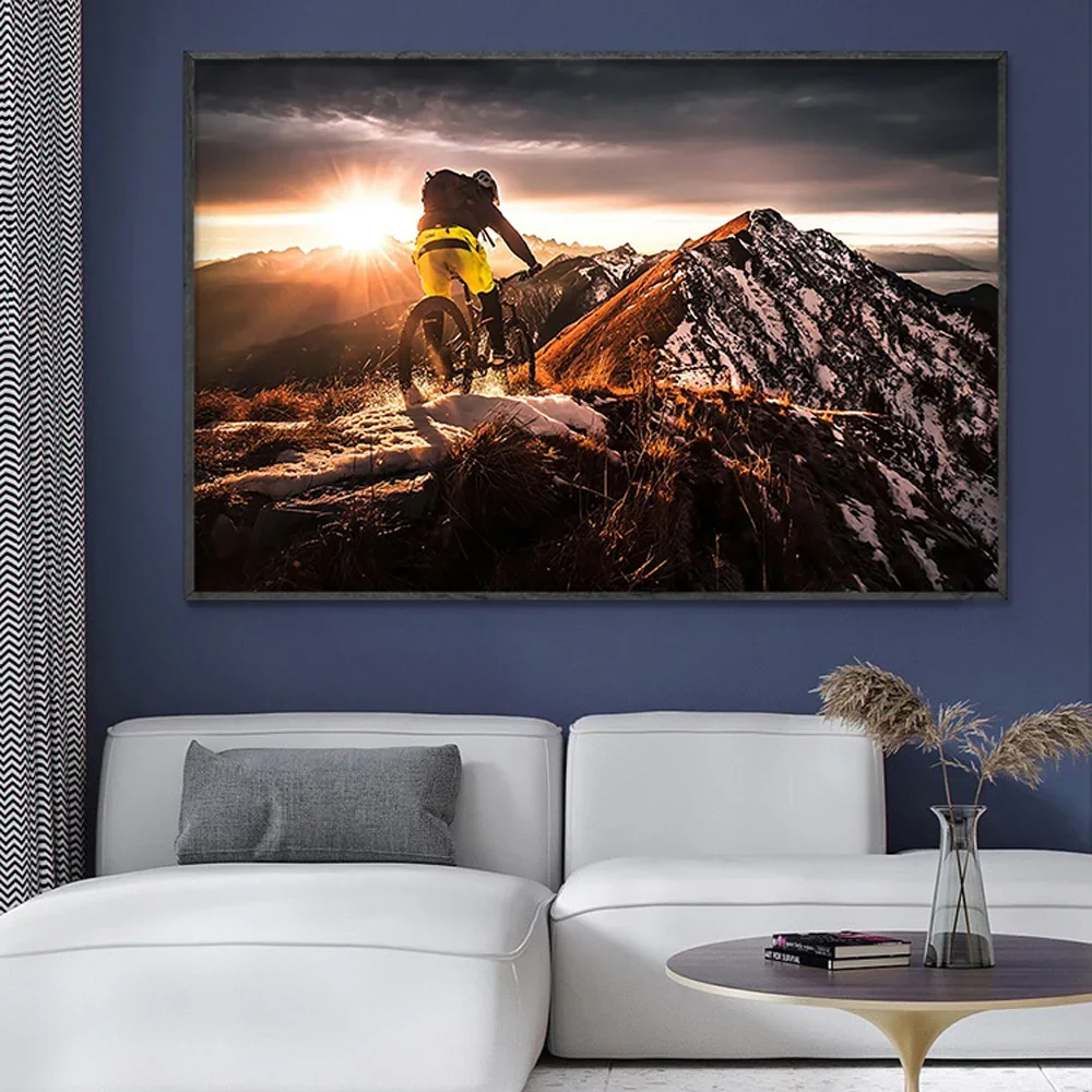 SP080 ผ้าไหมผ้าโปสเตอร์ผนังจัก - Mountain Biking Movies บทวิจารณ์และราคา