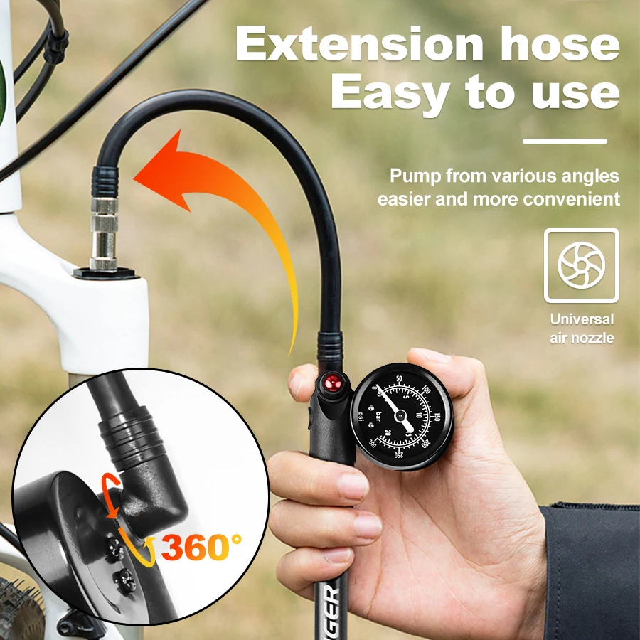 X-TIGER 300psi จักรยานปั๊มลมพร - Mtb Fork Air บทวิจารณ์และราคา