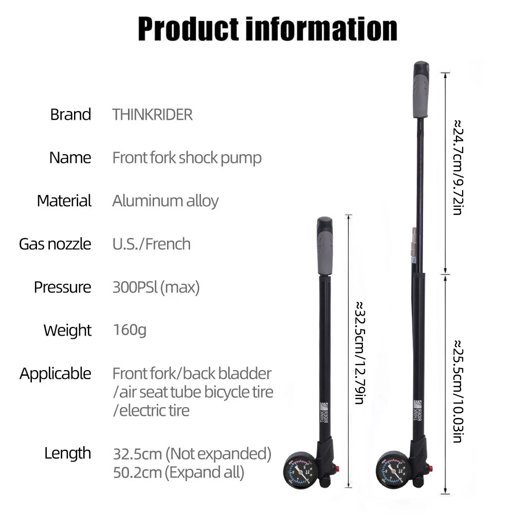 ThinkRider แบบพกพาแรงดันสูง 30 - Mtb Fork Air บทวิจารณ์และราคา